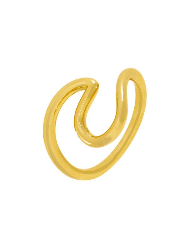 Anillo Abstract onda Dorado