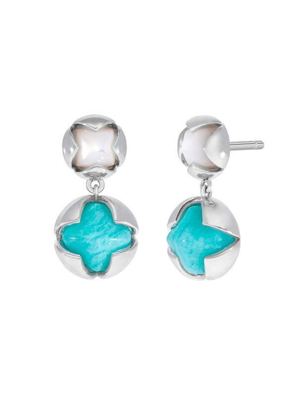 Pendientes Amazonita natural y Madreperla