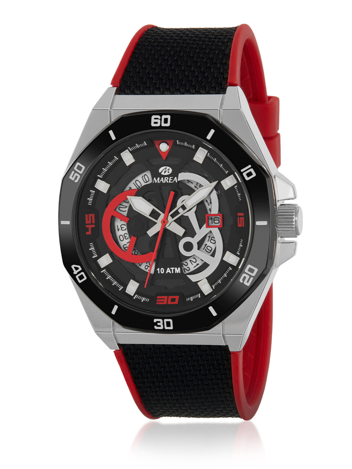 Reloj Legend correa negro-rojo