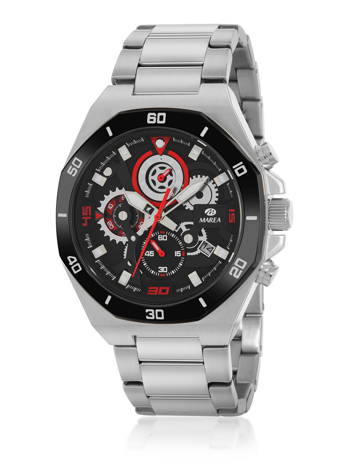 Reloj Legend con detalles en rojo
