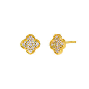 Pendientes flor baño en oro