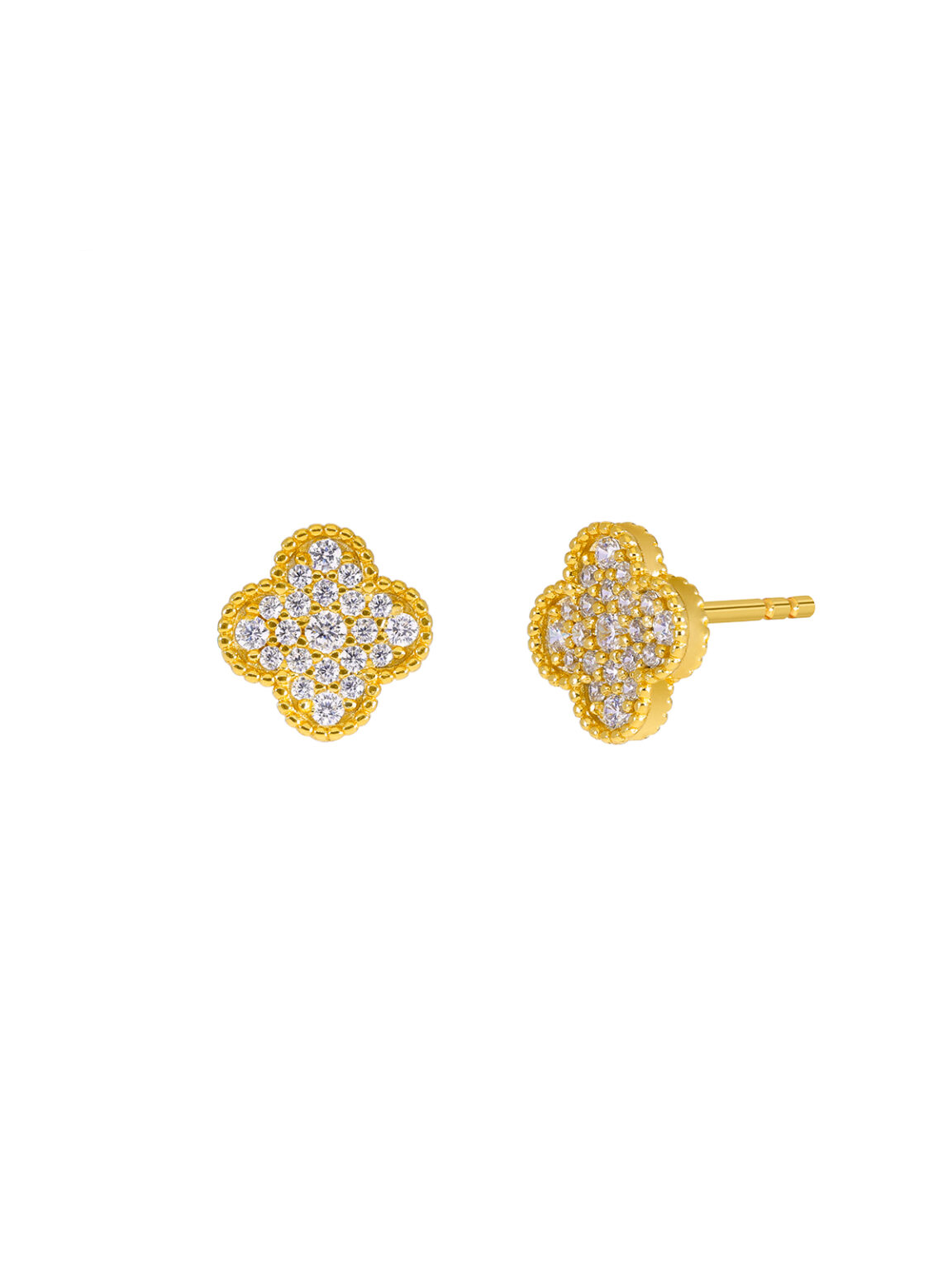 Pendientes flor baño en oro