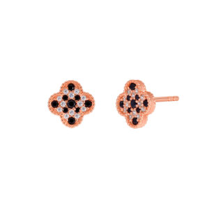 Pendientes flor en oro rosa