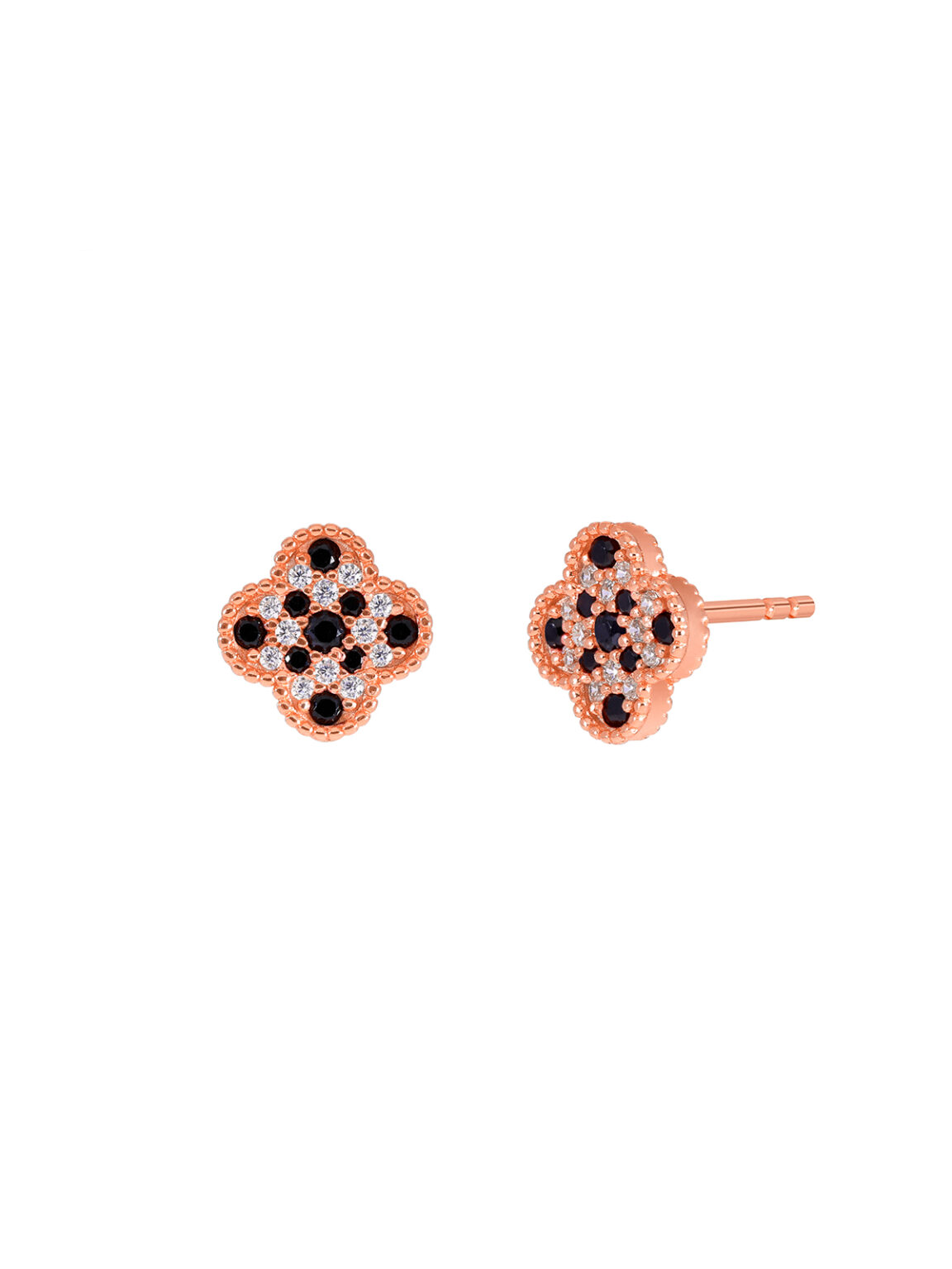 Pendientes flor en oro rosa