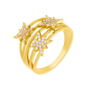 Anillo estrella polar dorada