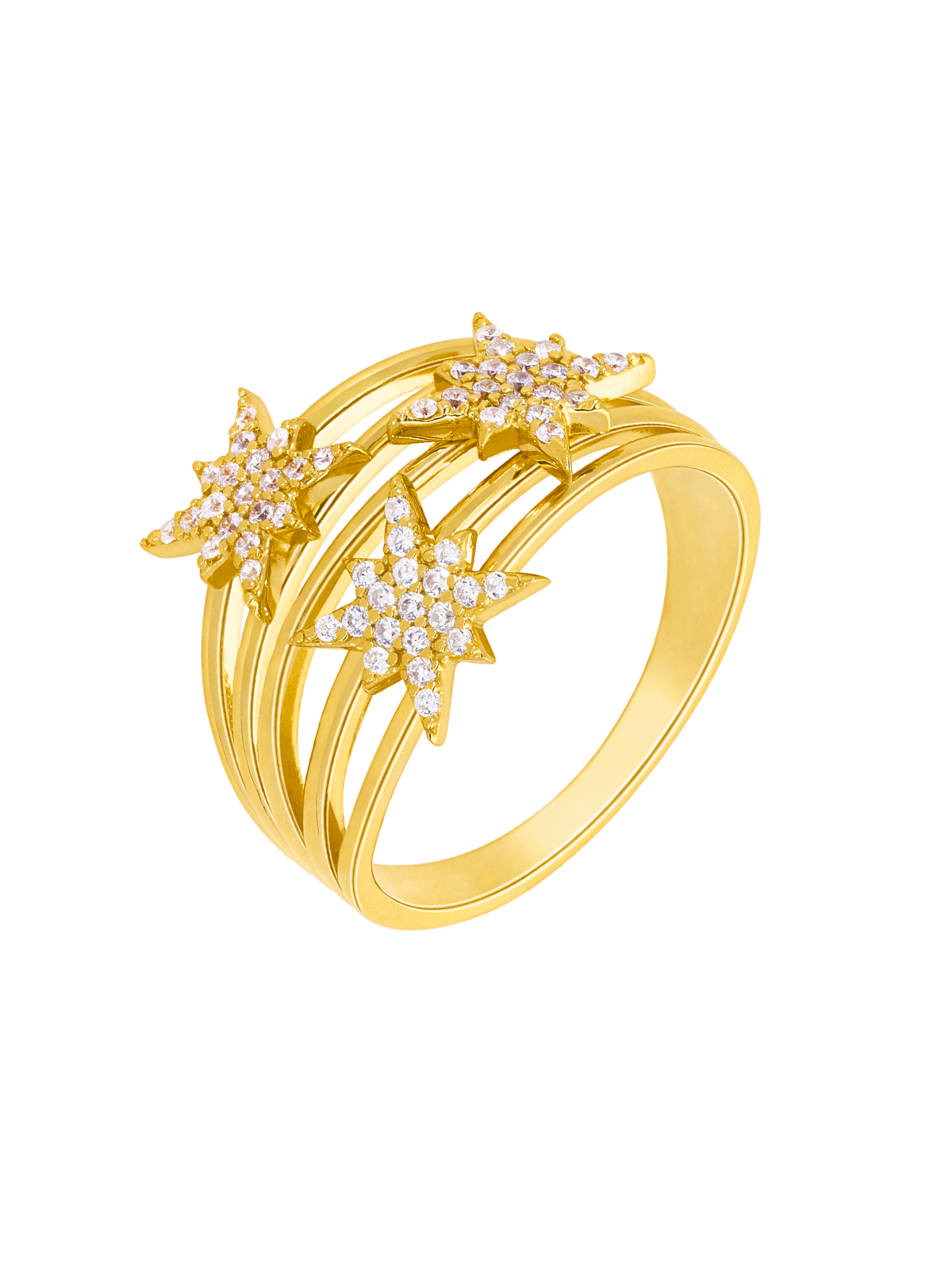 Anillo estrella polar dorada