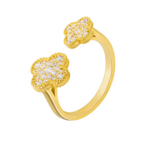 Anillo flor baño en oro