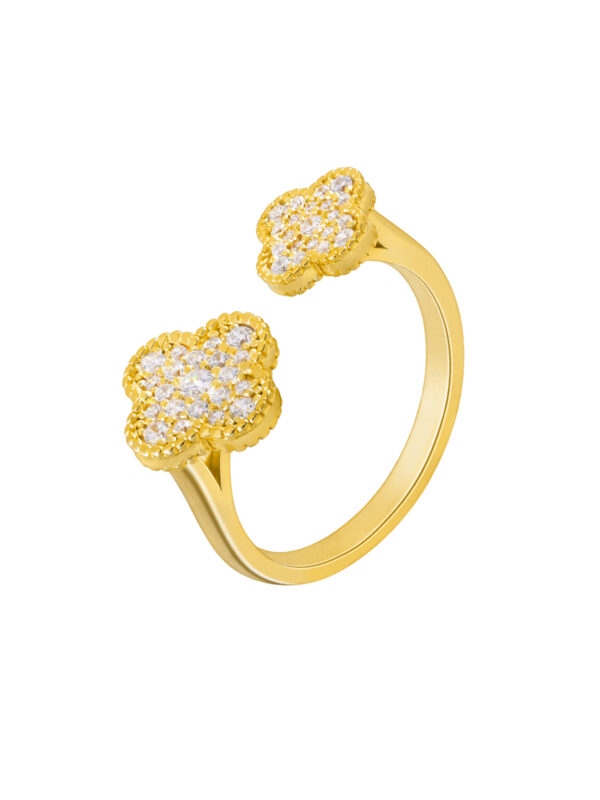 Anillo flor baño en oro