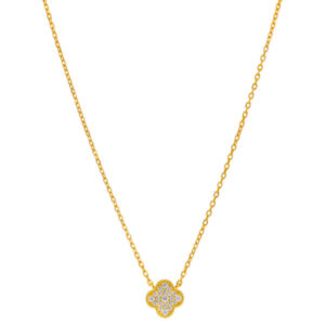 Collar flor baño en oro