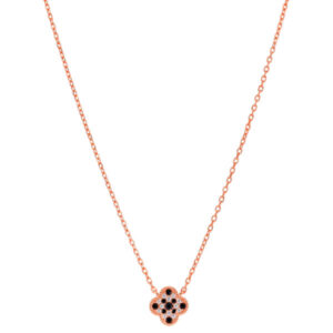 Collar flor en oro rosa