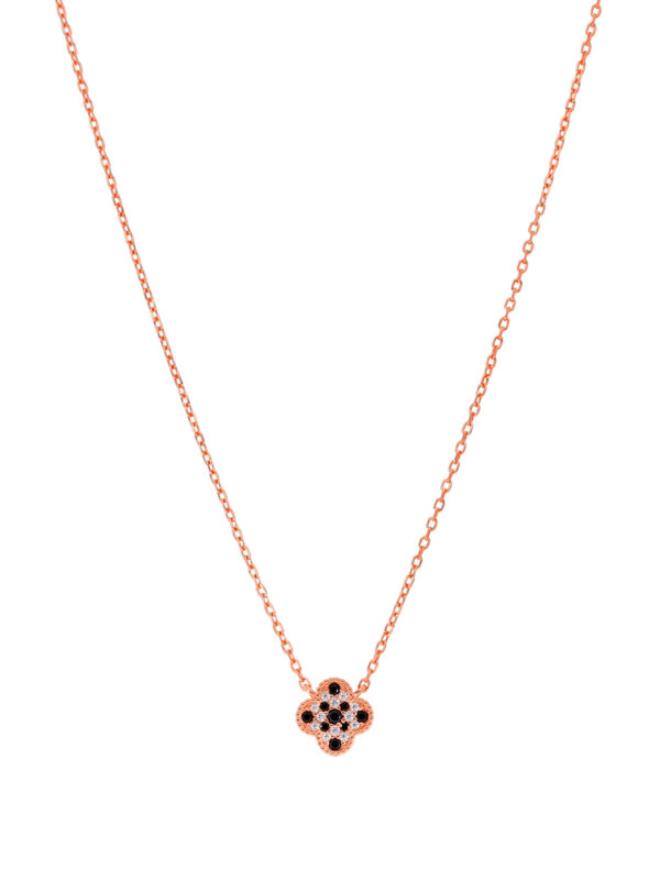 Collar flor en oro rosa