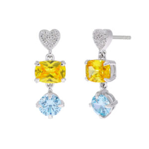 Pendientes corazón circonitas