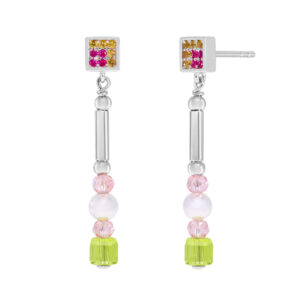 Pendientes circonitas con cristales y perla