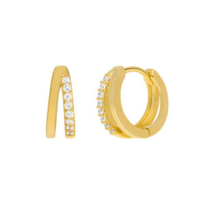 Pendientes doble aro en oro