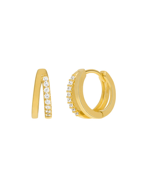 Pendientes doble aro en oro