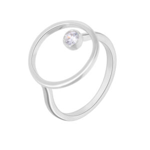 Anillo círculo circonita