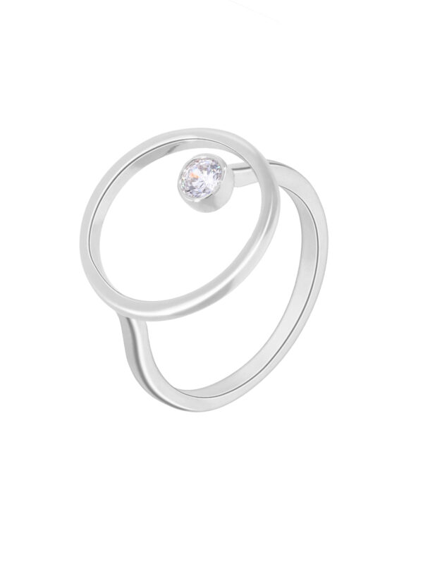Anillo círculo circonita