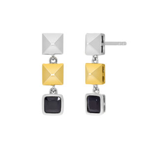 Pendientes pirámide bicolor gold