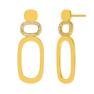 Pendientes óvalo en oro