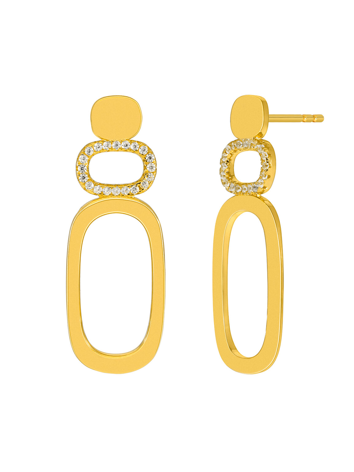 Pendientes óvalo en oro