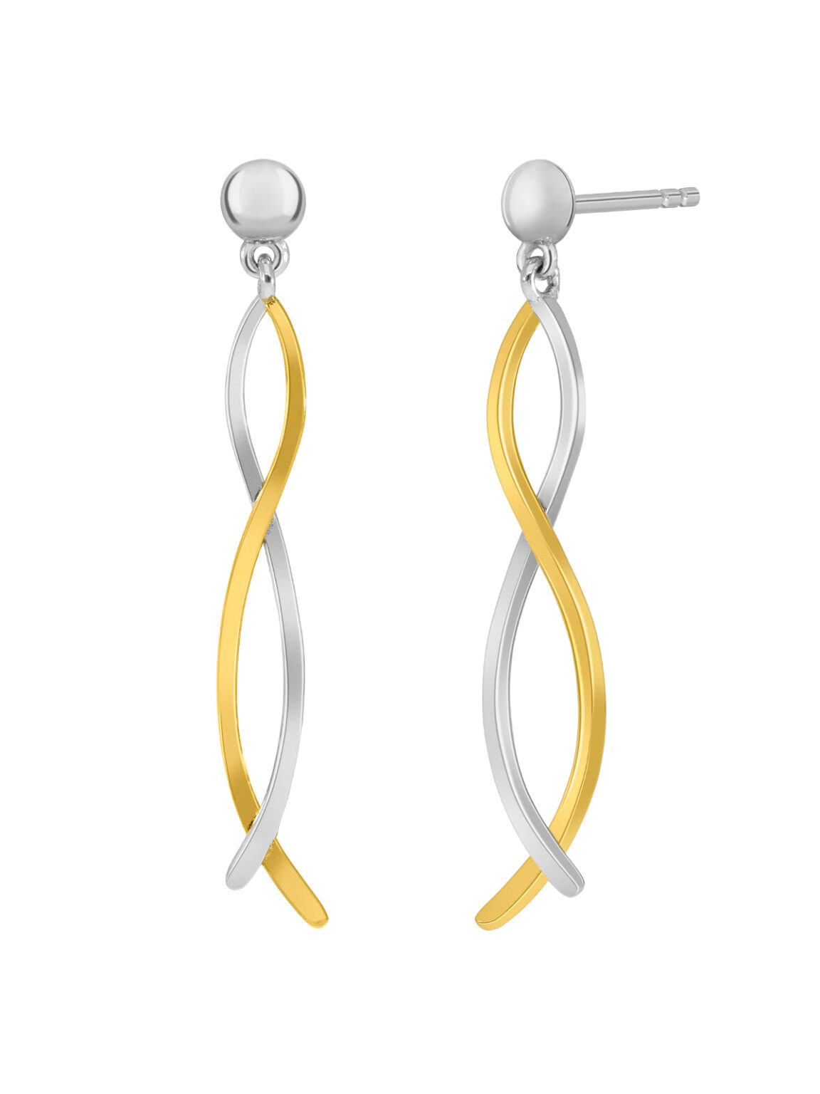 Pendientes tirabuzón entrelazado