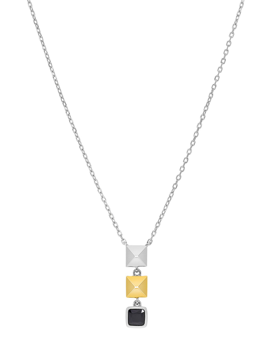 Collar pirámide bicolor gold
